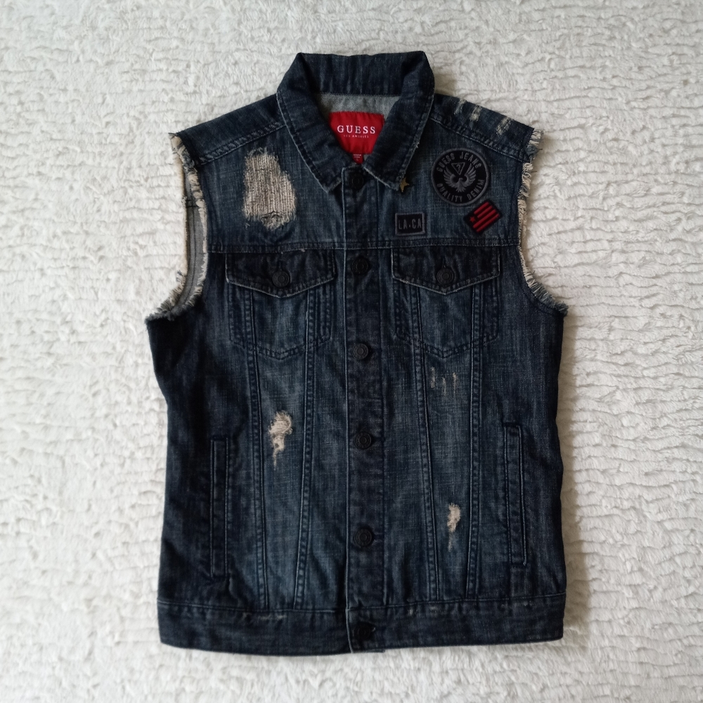 NWOT Guess Denim patches vest